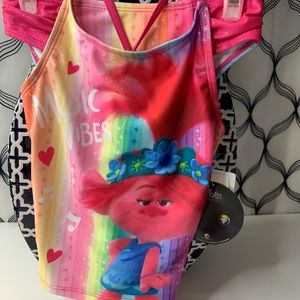 Trolls 2 piece Swimsuit size 4.
